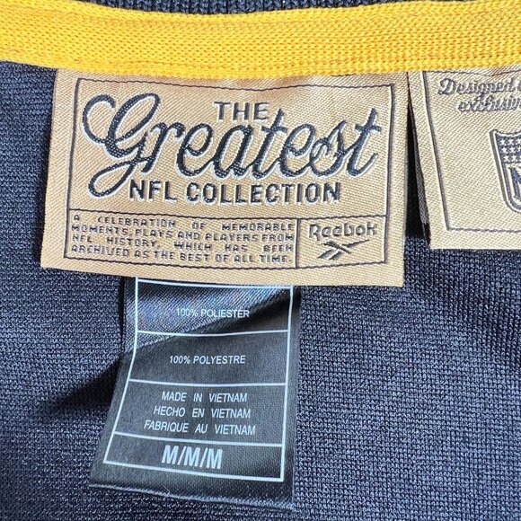 Vintage Reebok Mens Black Pittsburgh Steelers NFL Full Zip Jacket Size Medium - Picture 14 of 16